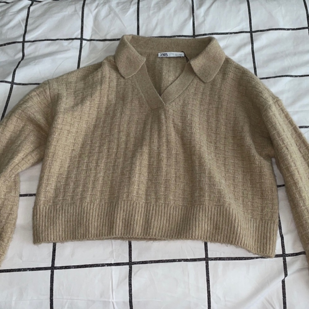 Zara V-Neck Collared Sweater